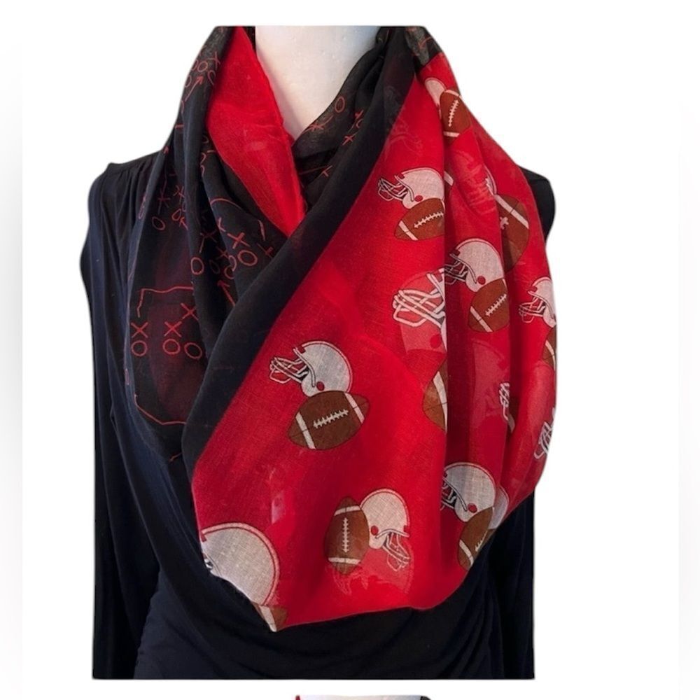 NWT Supia blue and red football theme Infinity scarf